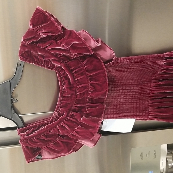 💕HILL HOUSE💕 The Akilah Nap Dress ~ Burgundy Velvet Small S NWT - Picture 11 of 15
